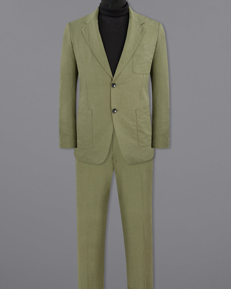 Granite Green Luxurious Linen Sports Suit