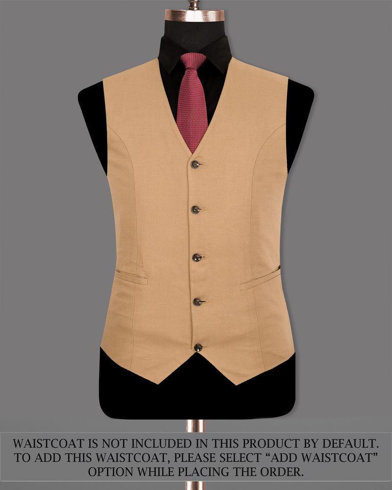 Pale Taupe Double Breasted Luxurious Linen Sports Suit