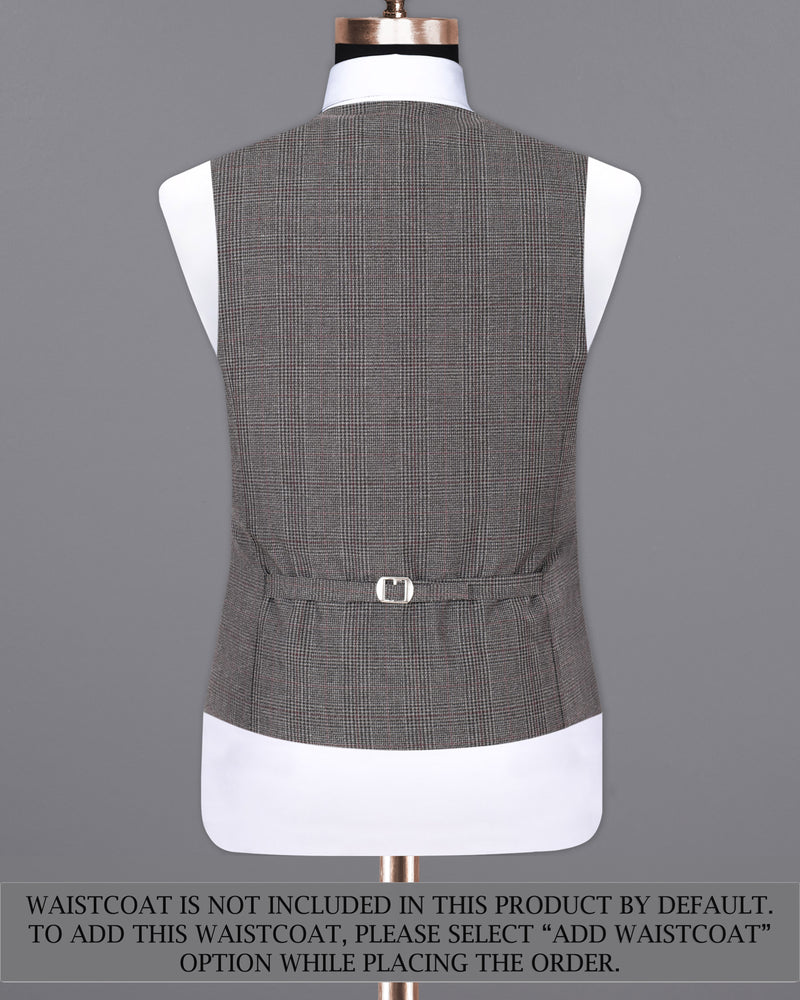 Scorpion Grey Subtle Plaid Double Breasted Wool Rich Suit