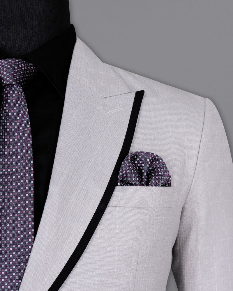 Gray Haze Subtle Plaid Wool Rich Pilot Suit
