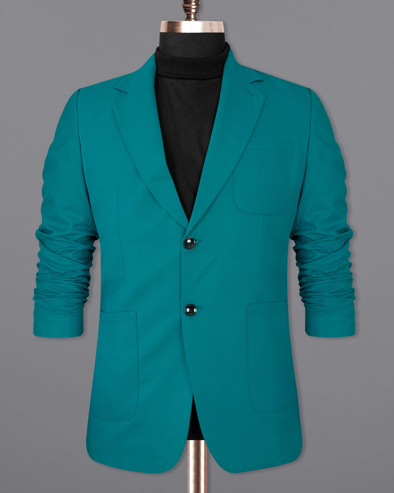 Eastern Blue Wool Rich Sports Suit