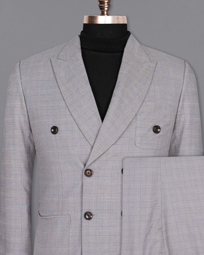 Pale Slate Plaid DouSTe-breasted Woolrich Sports Suit ST1436-DB-PP-36,ST1436-DB-PP-38,ST1436-DB-PP-40,ST1436-DB-PP-42,ST1436-DB-PP-44,ST1436-DB-PP-46,ST1436-DB-PP-48,ST1436-DB-PP-50,ST1436-DB-PP-52,ST1436-DB-PP-54,ST1436-DB-PP-56,ST1436-DB-PP-58,ST1436-DB-PP-60