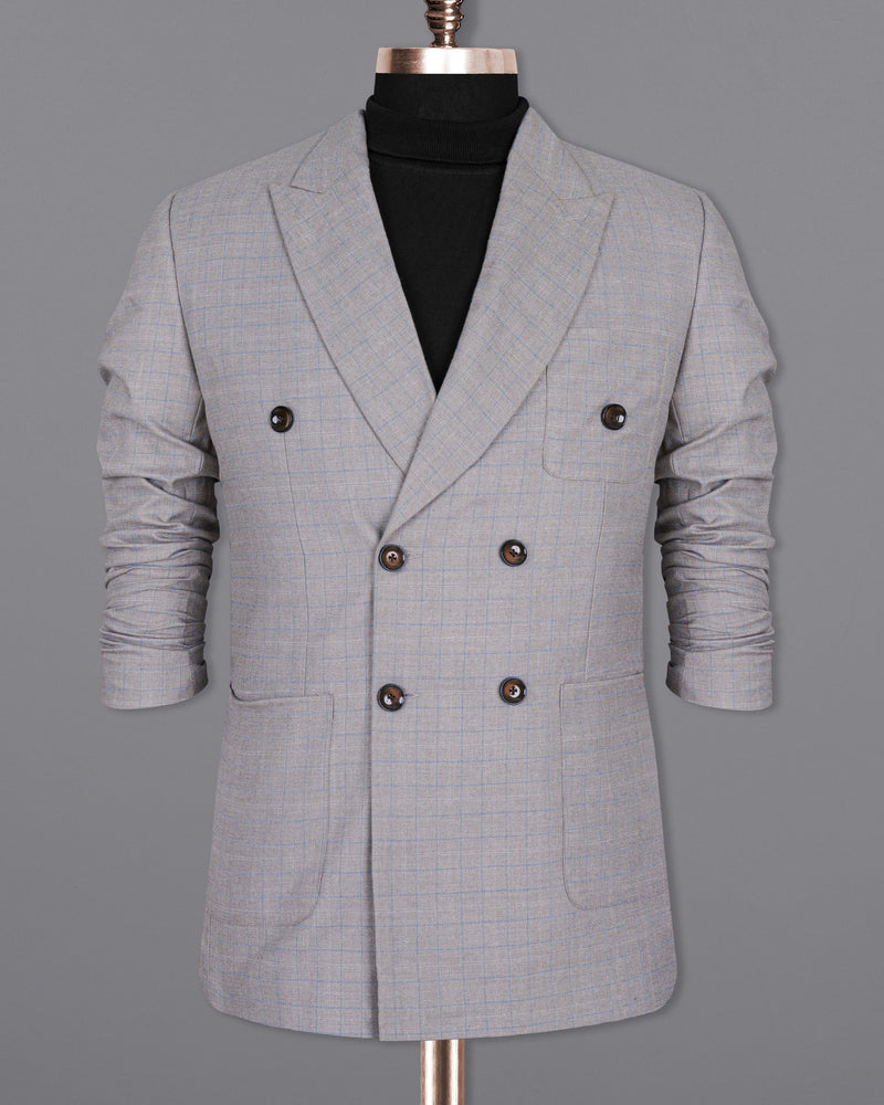 Pale Slate Plaid DouSTe-breasted Woolrich Sports Suit ST1436-DB-PP-36,ST1436-DB-PP-38,ST1436-DB-PP-40,ST1436-DB-PP-42,ST1436-DB-PP-44,ST1436-DB-PP-46,ST1436-DB-PP-48,ST1436-DB-PP-50,ST1436-DB-PP-52,ST1436-DB-PP-54,ST1436-DB-PP-56,ST1436-DB-PP-58,ST1436-DB-PP-60