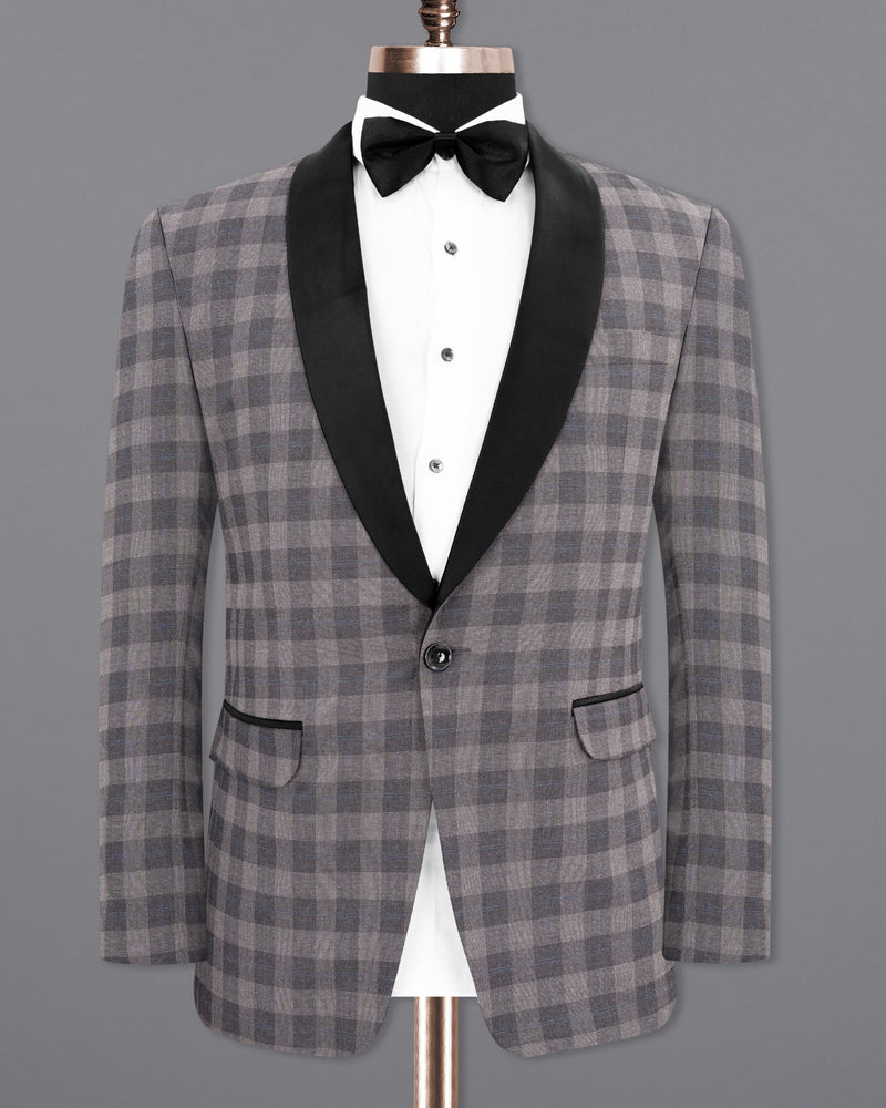Nobel and Chicago Grey Plaid Wool Rich Tuxedo Suit ST1455-BKL-36,ST1455-BKL-38,ST1455-BKL-40,ST1455-BKL-42,ST1455-BKL-44,ST1455-BKL-46,ST1455-BKL-48,ST1455-BKL-50,ST1455-BKL-52,ST1455-BKL-54,ST1455-BKL-56,ST1455-BKL-58,ST1455-BKL-60