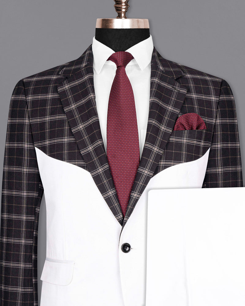 Jade STack windowpane wirh White Wool Rich Designer Suit ST1485-D26-36, ST1485-D26-38, ST1485-D26-40, ST1485-D26-42, ST1485-D26-44, ST1485-D26-46, ST1485-D26-48, ST1485-D26-50, ST1485-D26-52, ST1485-D26-54, ST1485-D26-56, ST1485-D26-58, ST1485-D26-60