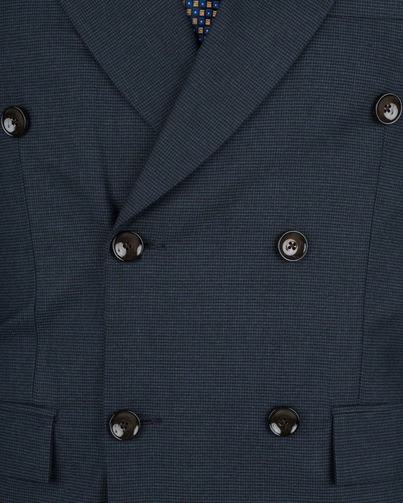 Ebony Clay Blue houndstooth Wool Rich Double Breasted Suit ST1593-DB-36, ST1593-DB-38, ST1593-DB-40, ST1593-DB-42, ST1593-DB-44, ST1593-DB-46, ST1593-DB-48, ST1593-DB-50, ST1593-DB-52, ST1593-DB-54, ST1593-DB-56, ST1593-DB-58, ST1593-DB-60