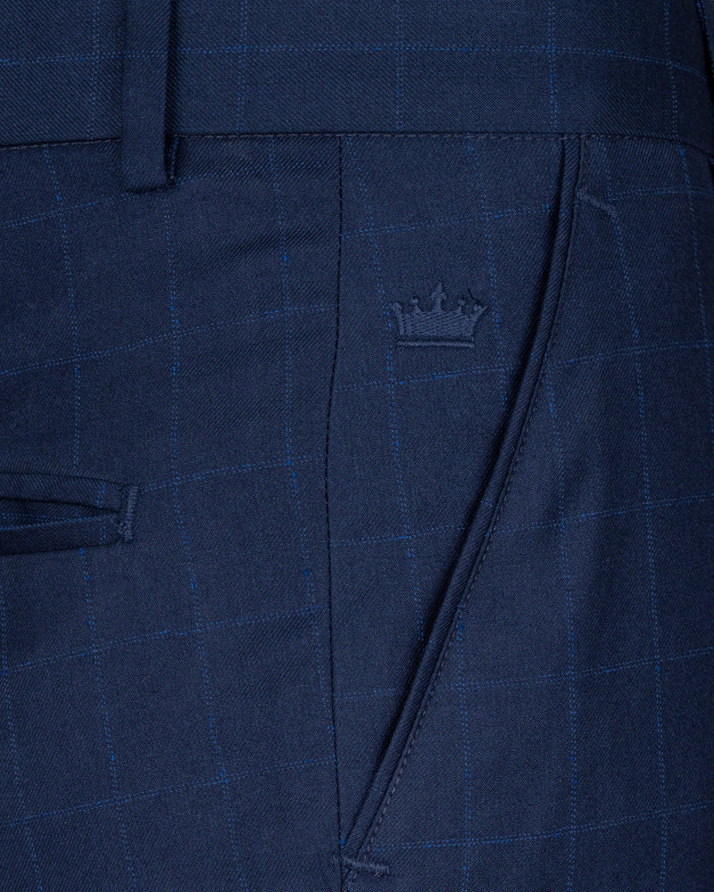 Big Stone Blue Super fine Subtle Checkered Wool Rich Suit ST1606-SB-36, ST1606-SB-38, ST1606-SB-40, ST1606-SB-42, ST1606-SB-44, ST1606-SB-46, ST1606-SB-48, ST1606-SB-50, ST1606-SB-52, ST1606-SB-54, ST1606-SB-56, ST1606-SB-58, ST1606-SB-60