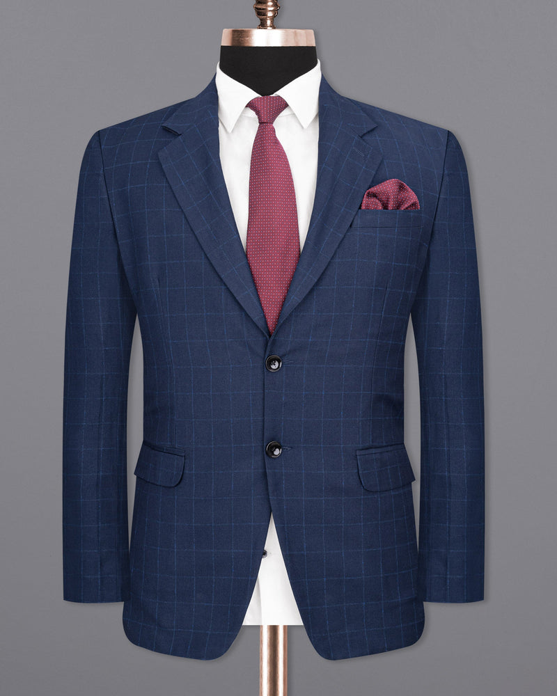 Big Stone Blue Super fine Subtle Checkered Wool Rich Suit ST1606-SB-36, ST1606-SB-38, ST1606-SB-40, ST1606-SB-42, ST1606-SB-44, ST1606-SB-46, ST1606-SB-48, ST1606-SB-50, ST1606-SB-52, ST1606-SB-54, ST1606-SB-56, ST1606-SB-58, ST1606-SB-60