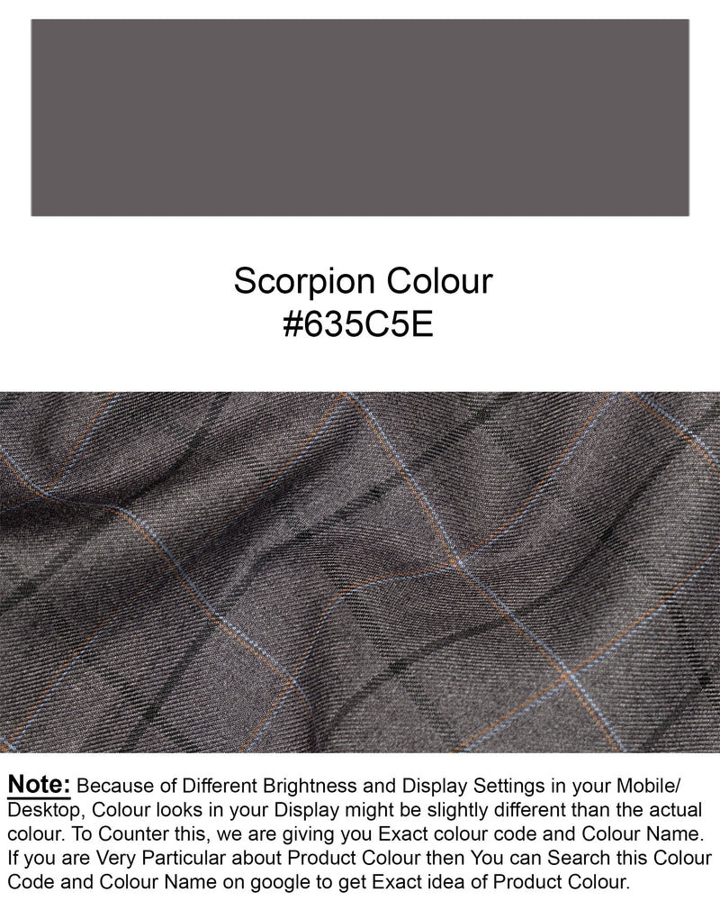 Scorpion Grey Super fine Plaid Woolrich Suit ST1632-SB-36, ST1632-SB-38, ST1632-SB-40, ST1632-SB-42, ST1632-SB-44, ST1632-SB-46, ST1632-SB-48, ST1632-SB-50, ST1632-SB-52, ST1632-SB-54, ST1632-SB-56, ST1632-SB-58, ST1632-SB-60