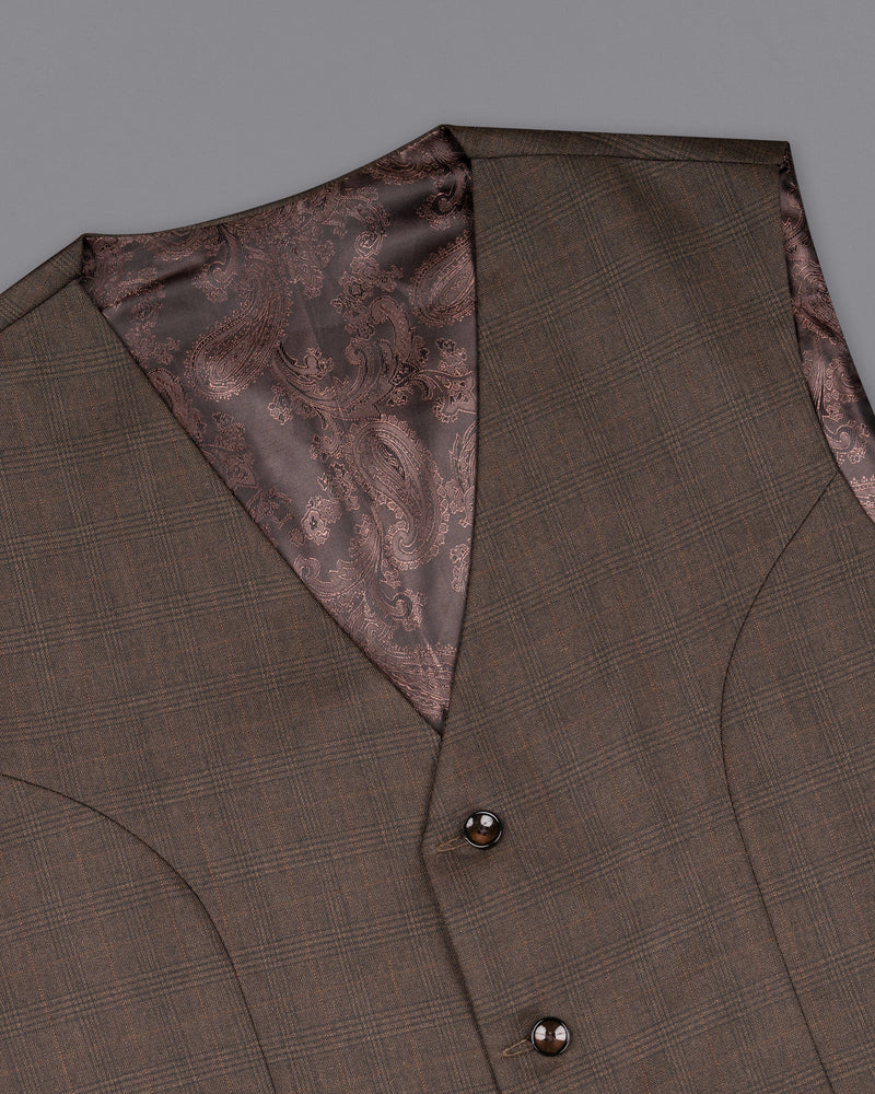 Wenge Brown Subtle Plaid Double Breasted Suit ST1716-DB-36, ST1716-DB-38, ST1716-DB-40, ST1716-DB-42, ST1716-DB-44, ST1716-DB-46, ST1716-DB-48, ST1716-DB-50, ST1716-DB-52, ST1716-DB-54, ST1716-DB-56, ST1716-DB-58, ST1716-DB-60