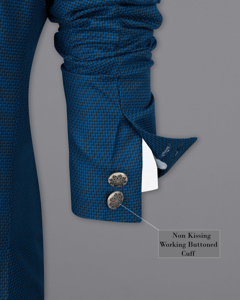 Orient Blue and Black Textured Cross-Buttoned Bandhgala Suit ST1751-CBG2-36, ST1751-CBG2-38, ST1751-CBG2-40, ST1751-CBG2-42, ST1751-CBG2-44, ST1751-CBG2-46, ST1751-CBG2-48, ST1751-CBG2-50, ST1751-CBG2-52, ST1751-CBG2-54, ST1751-CBG2-56, ST1751-CBG2-58, ST1751-CBG2-60