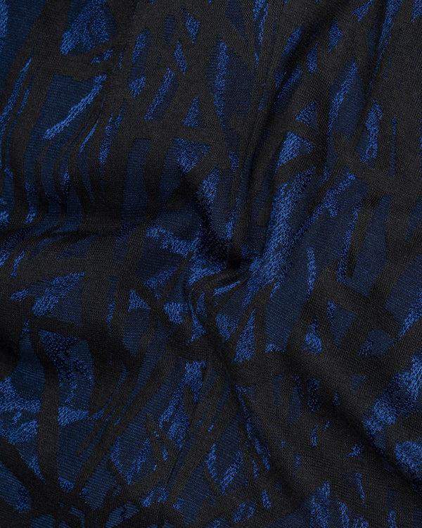 Catalina Blue with Velvet Black abstract Jacquard Textured Tuxedo Suit ST1766-BKL-36, ST1766-BKL-38, ST1766-BKL-40, ST1766-BKL-42, ST1766-BKL-44, ST1766-BKL-46, ST1766-BKL-48, ST1766-BKL-50, ST1766-BKL-52, ST1766-BKL-54, ST1766-BKL-56, ST1766-BKL-58, ST1766-BKL-60