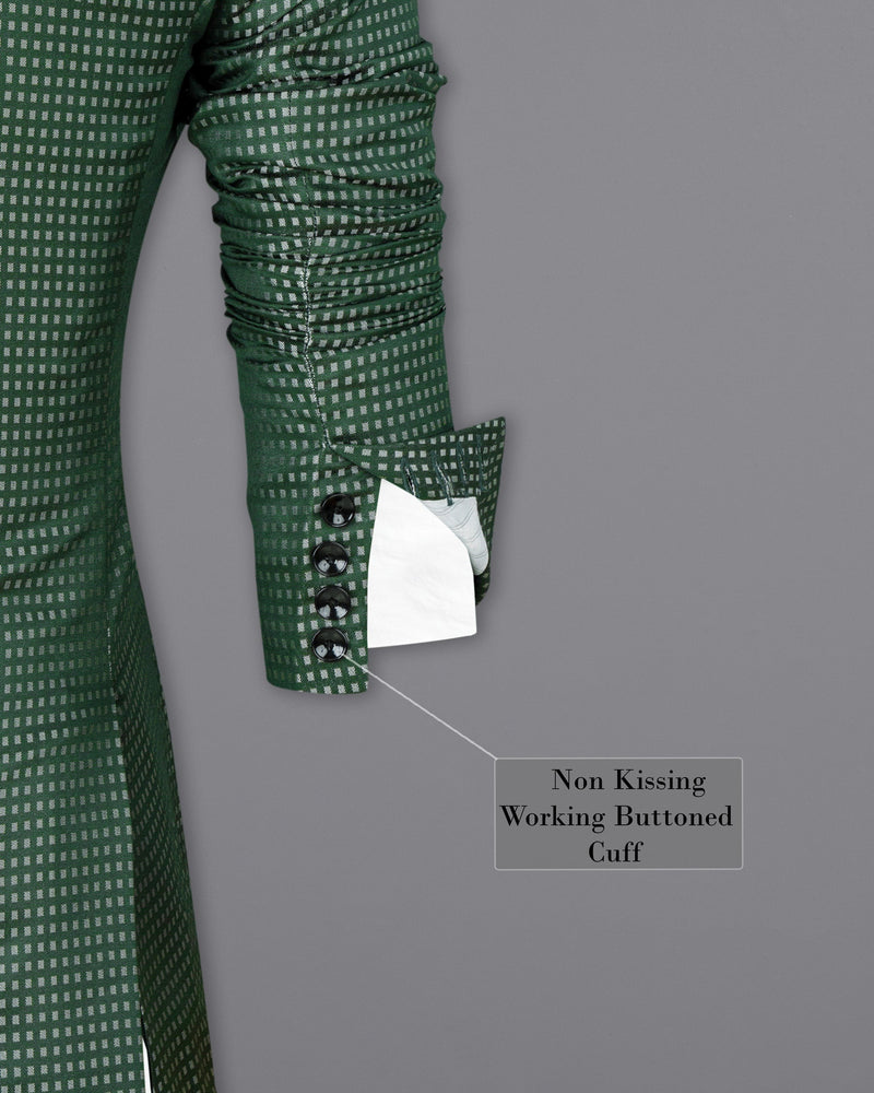 Everglade Green Square Textured Tuxedo Designer Suit
