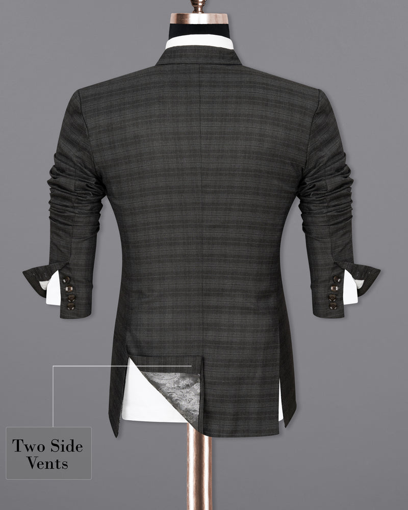 Iridium Grey Subtle Plaid Double Breasted Suit