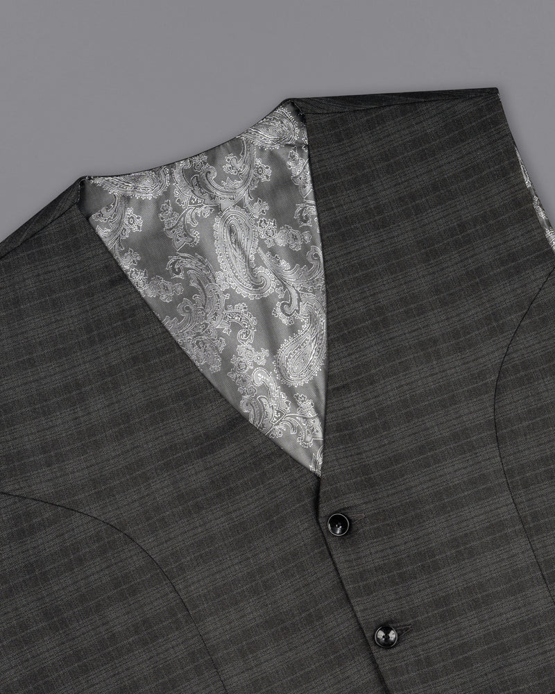 Iridium Grey Subtle Plaid Double Breasted Suit