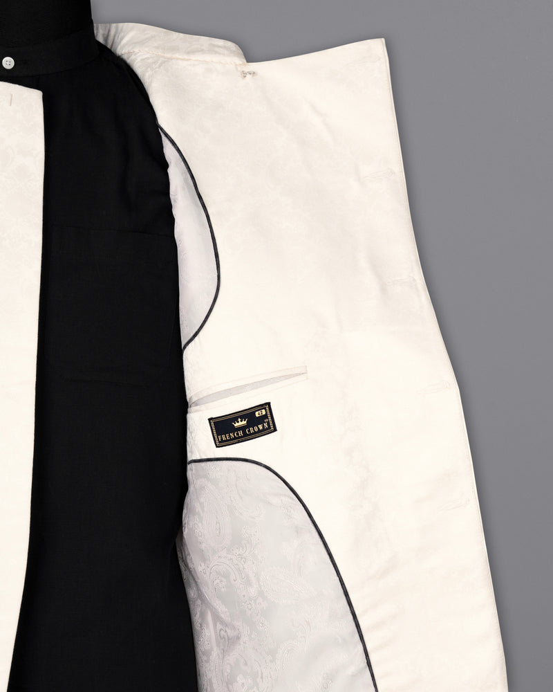 Desert Storm Jacquard Textured Cross Buttoned Bandhgala Designer Suit