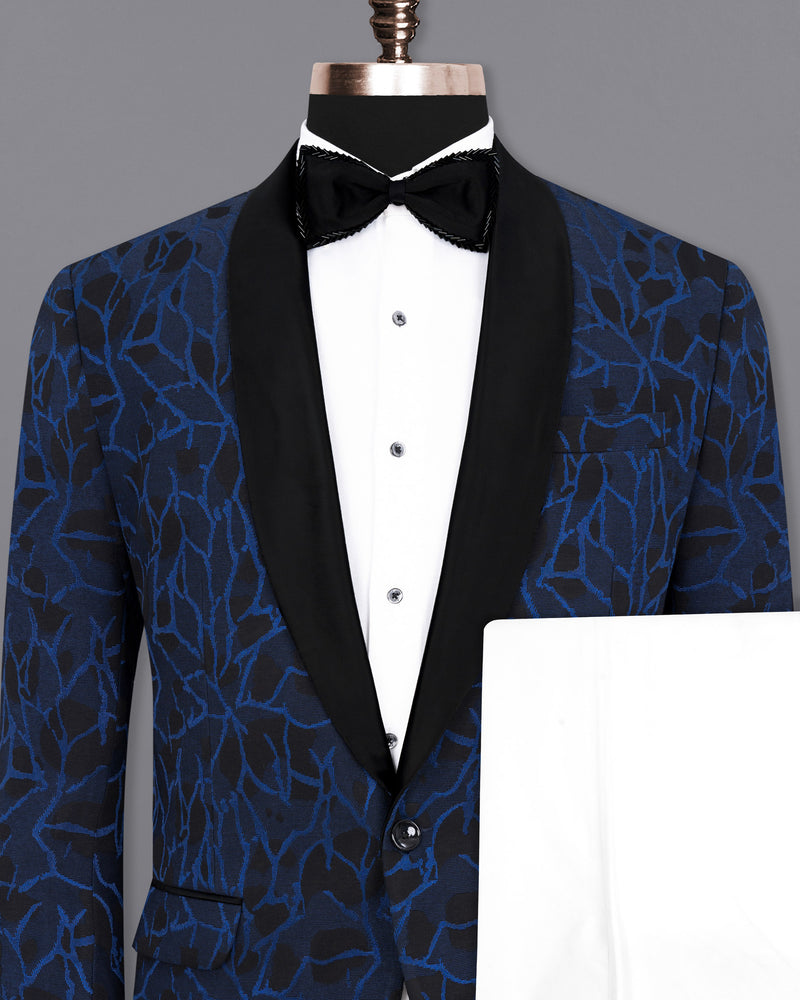 Downriver Blue with Thunder Black Tuxedo Designer Suit