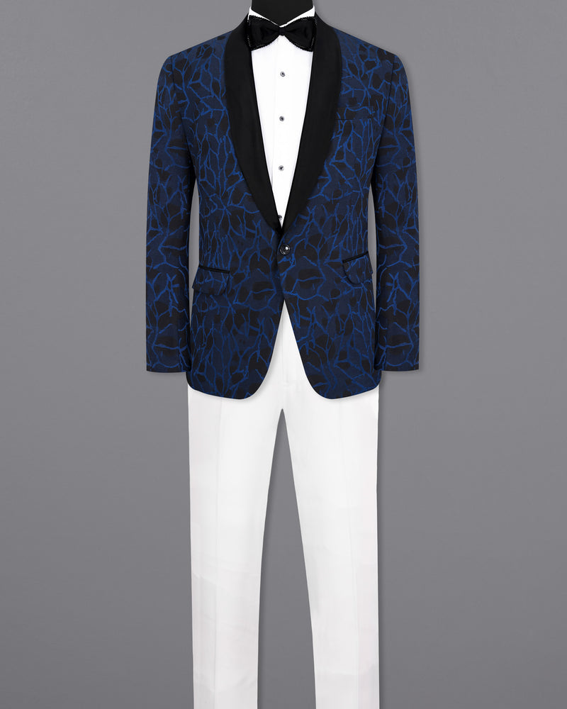 Downriver Blue with Thunder Black Tuxedo Designer Suit
