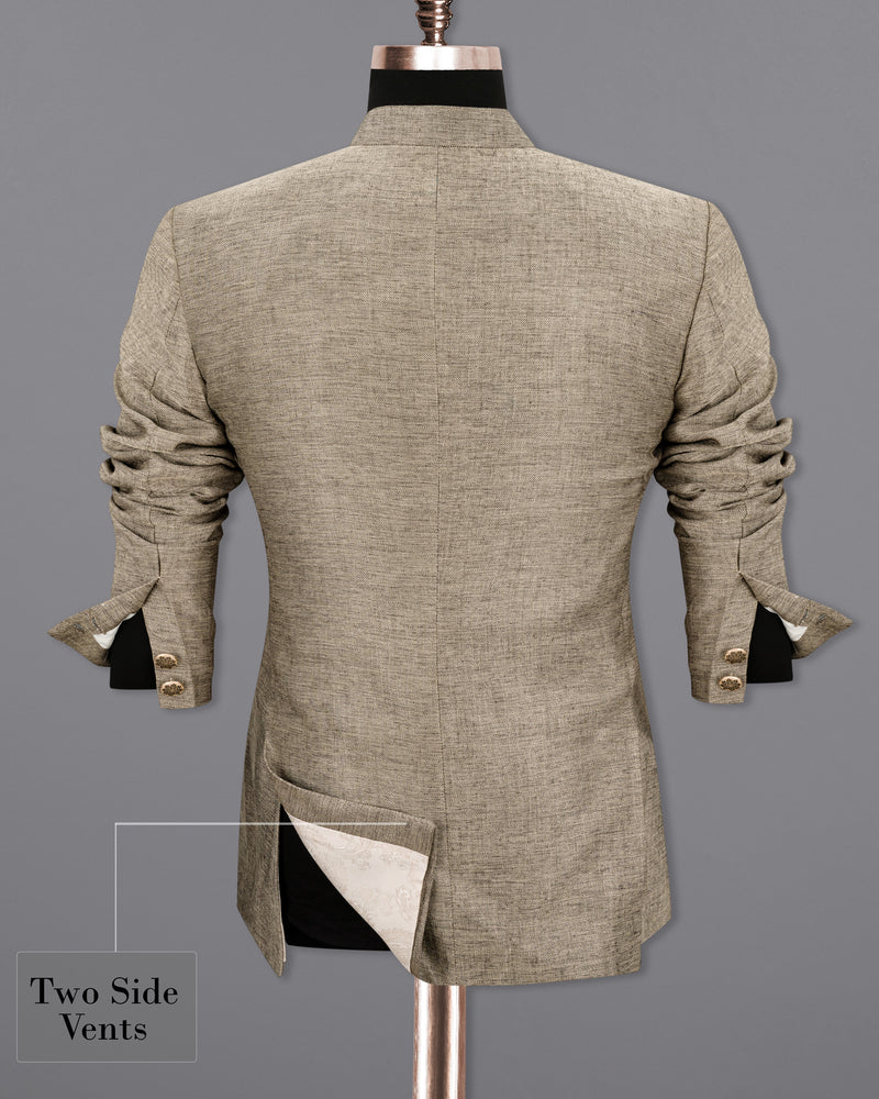 Sand Dune Cross-Buttoned Bandhgala Designer Suit