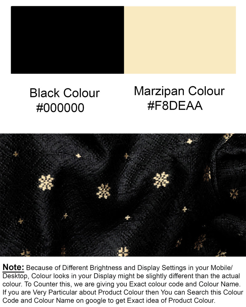 Jade Black and Marzipan Floral Designer Suit