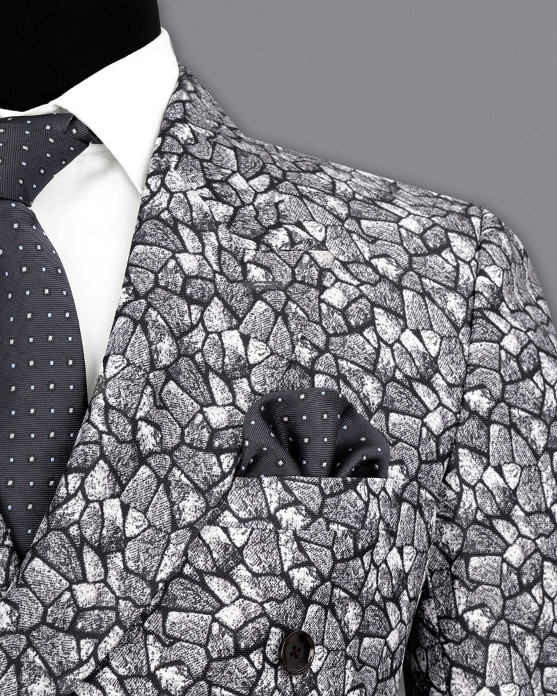 Charade Grey and White Double Breasted Designer Suit