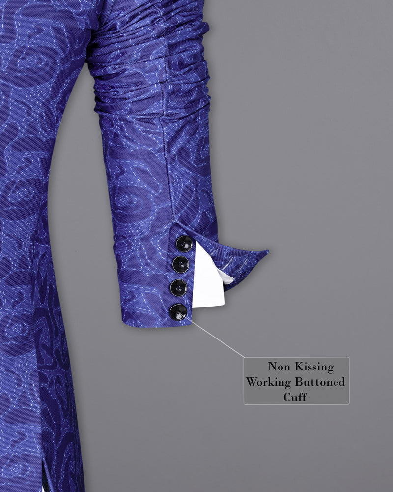 Indigo with Scampi Blue Camouflage Designer Suit