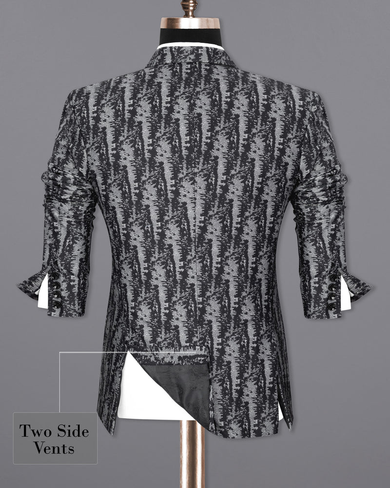 Concord Gray and Baltic Sea Black velvet Designer Suit