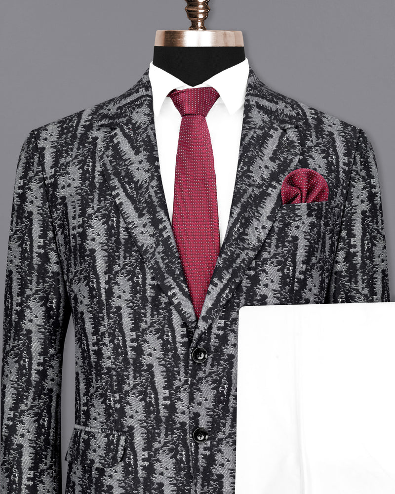 Concord Gray and Baltic Sea Black velvet Designer Suit