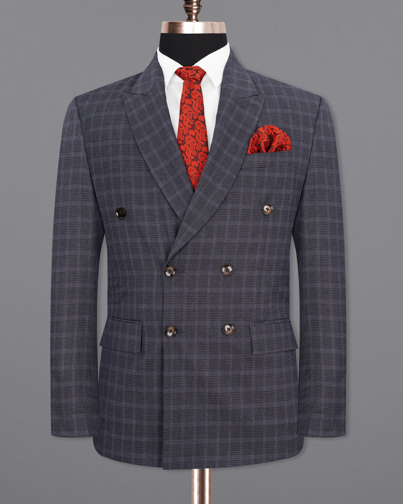 Gravel Gray Plaid Double Breasted Suit ST1851-DB-36, ST1851-DB-38, ST1851-DB-40, ST1851-DB-42, ST1851-DB-44, ST1851-DB-46, ST1851-DB-48, ST1851-DB-50, ST1851-DB-52, ST1851-DB-54, ST1851-DB-56, ST1851-DB-58, ST1851-DB-60