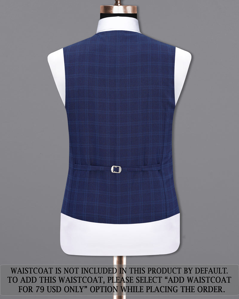Tuna Blue Plaid Aari work Designer Suit