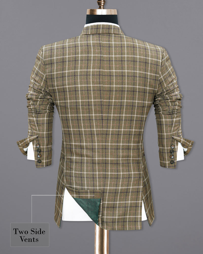 Sandstone Brown Plaid Double Breasted Suit