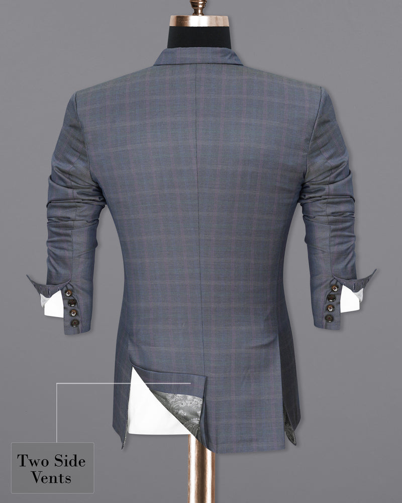 Storm Dust Plaid Double Breasted Sports Suit
