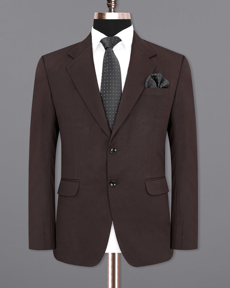 Bistre Brown Single Breasted Suit