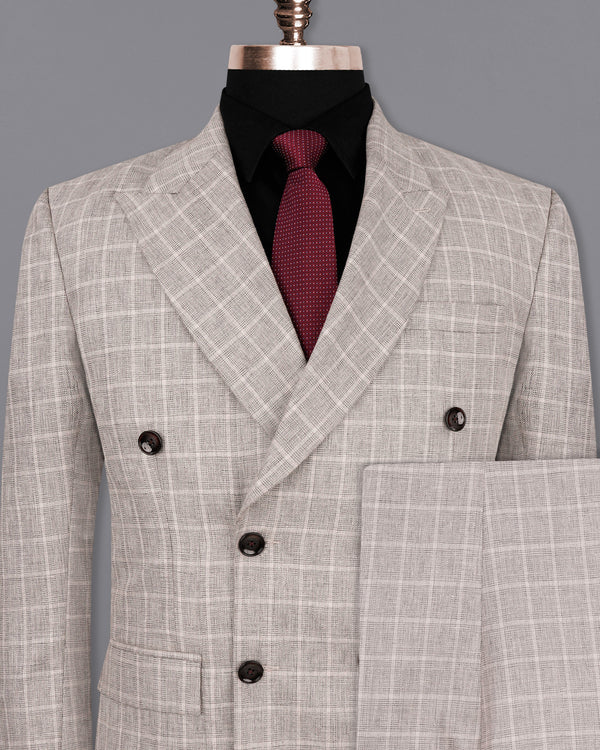 Timberwolf light Brown Plaid Double Breasted Suit