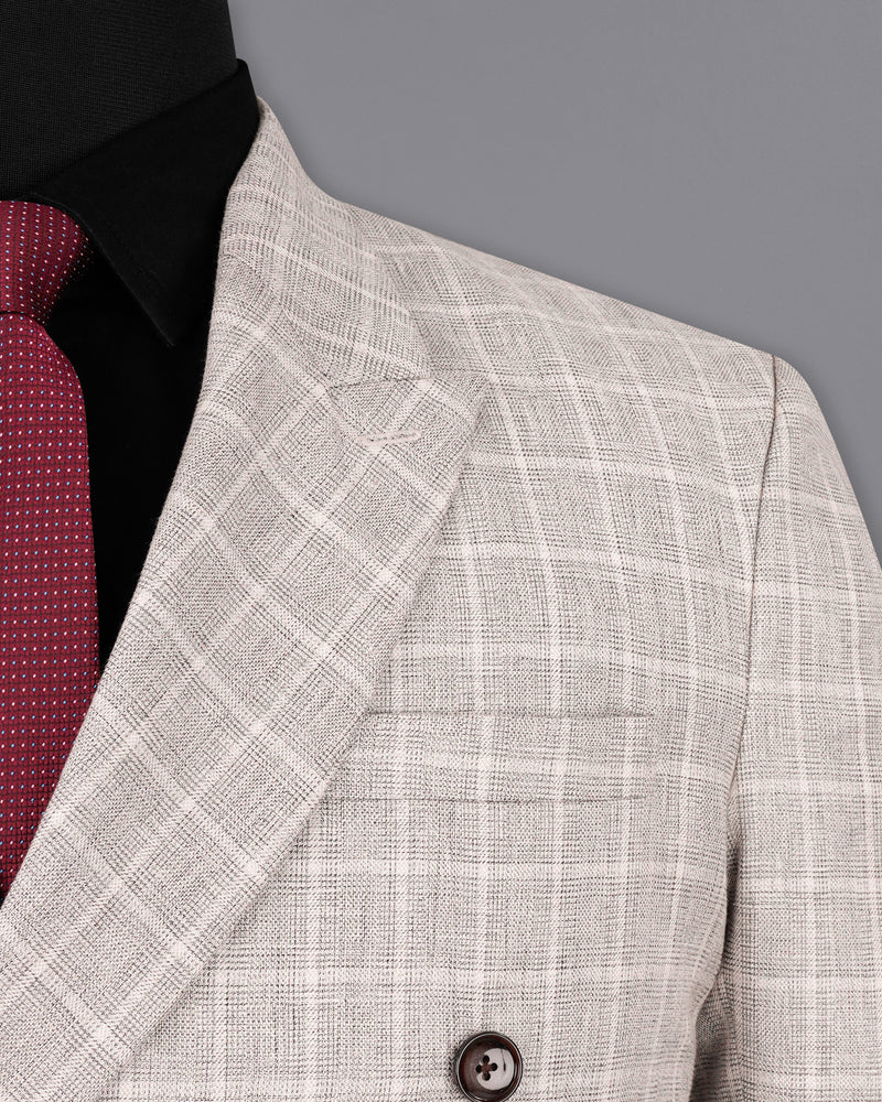 Timberwolf light Brown Plaid Double Breasted Suit