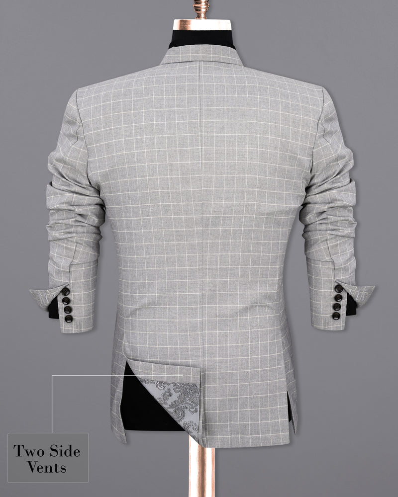 Hurricane Gray Windowpane Double Breasted Suit
