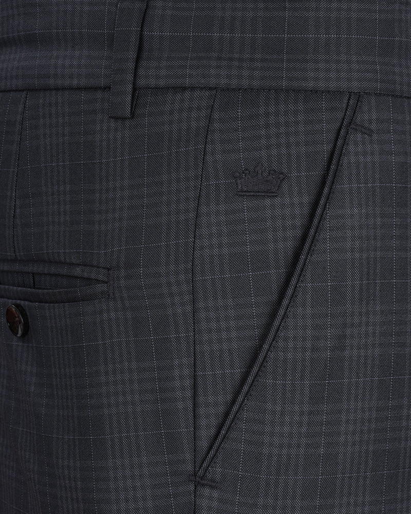 Rangoon Black Plaid Double Breasted Suit