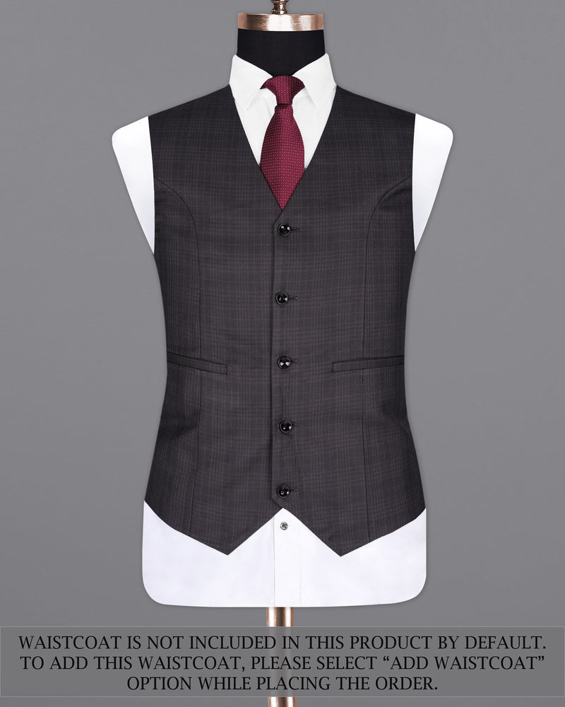 Charcoal Brown Plaid Suit