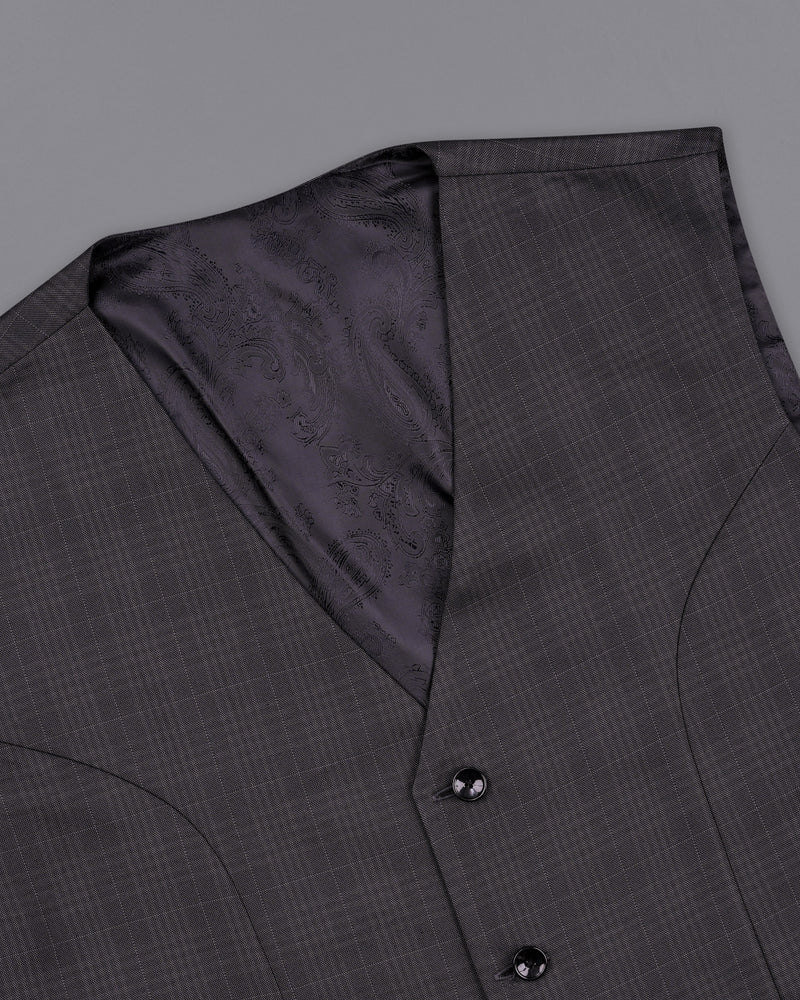 Charcoal Brown Plaid Suit