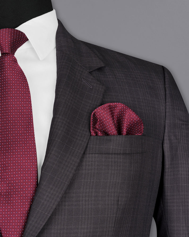 Charcoal Brown Plaid Suit