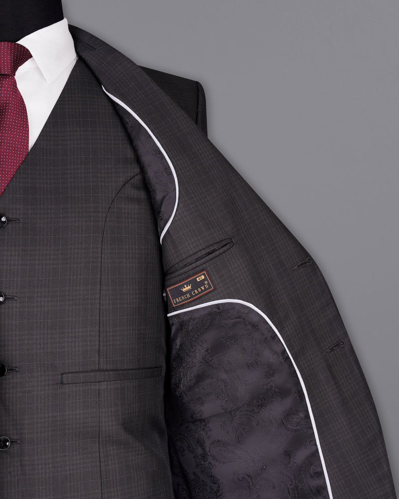 Charcoal Brown Plaid Suit