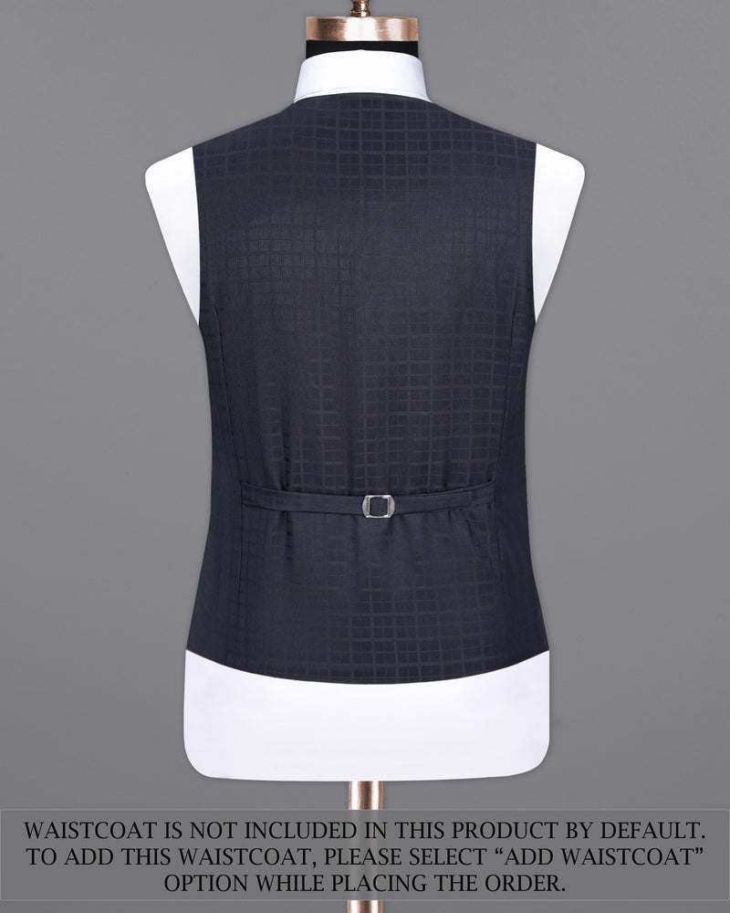 Bleached Cedar Navy Blue subtle Plaid Single Breasted Suit