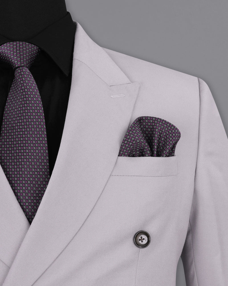 Amethyst Smoke Gray Double-Breasted Suit