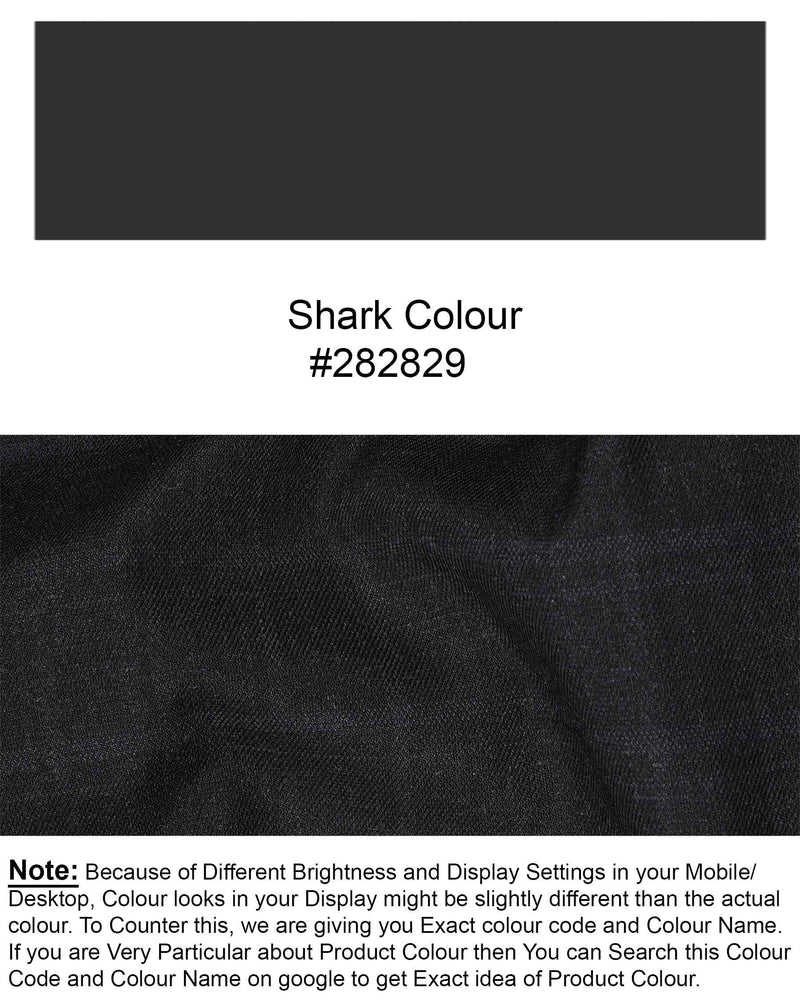 Shark Gray Plaid Cross-Buttoned Bandhgala Suit