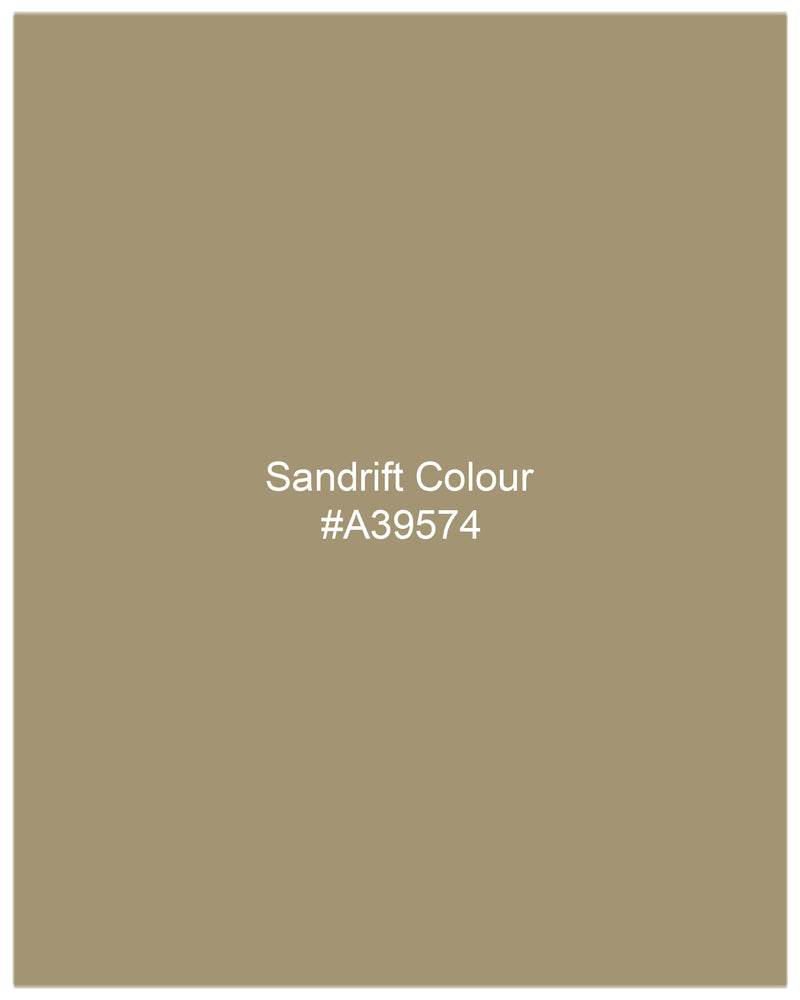 Sandrift Beige Cross-Buttoned Bandhgala Suit