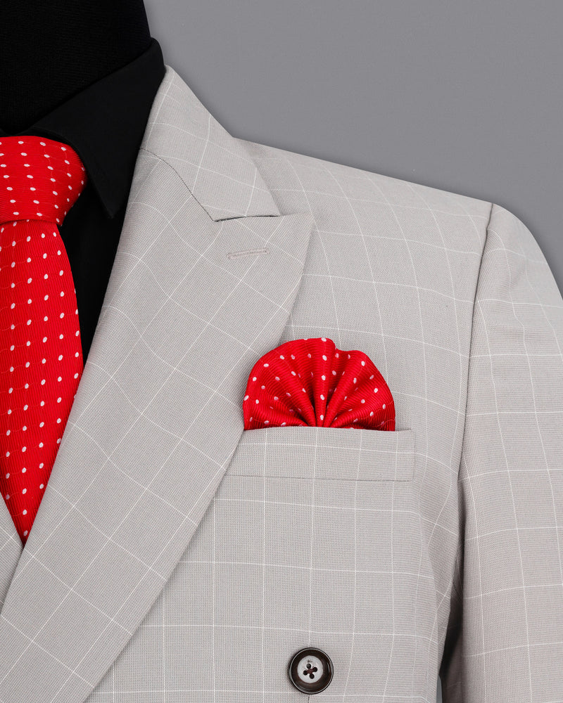 Martini Gray Checkered Double Breasted Suit