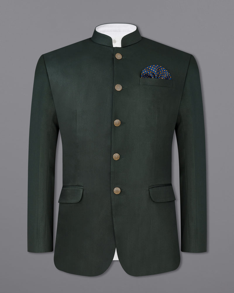 Juniper Green Bandhgala/Mandarin Suit