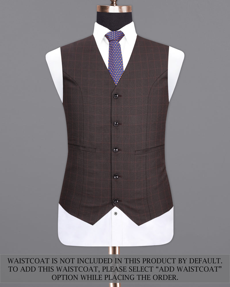 Thunder Brown Subtle Checkered Double Breasted Suit