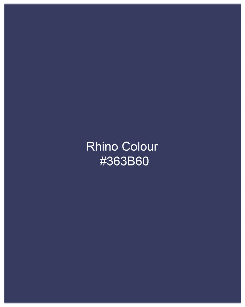 Rhino Blue Cross Buttoned Bandhgala Suit