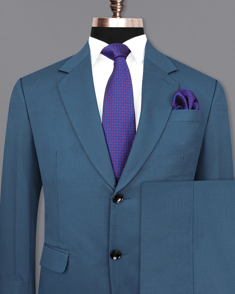 River Bed Blue Single Breasted Suit